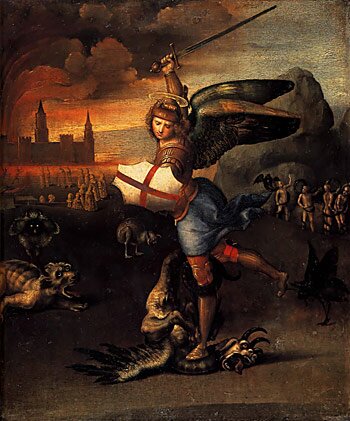 San Miguel y el Dragón. 1505. Rafael Sanzio. Museo del Louvre.
